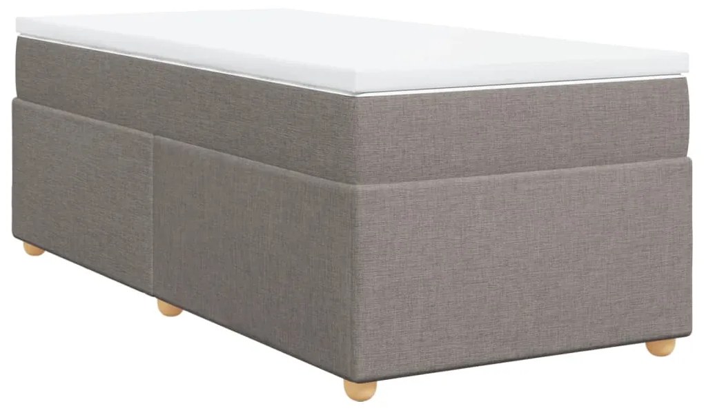 Κρεβάτι Boxspring με Στρώμα Taupe 90x200 εκ. Υφασμάτινο - Μπεζ-Γκρι