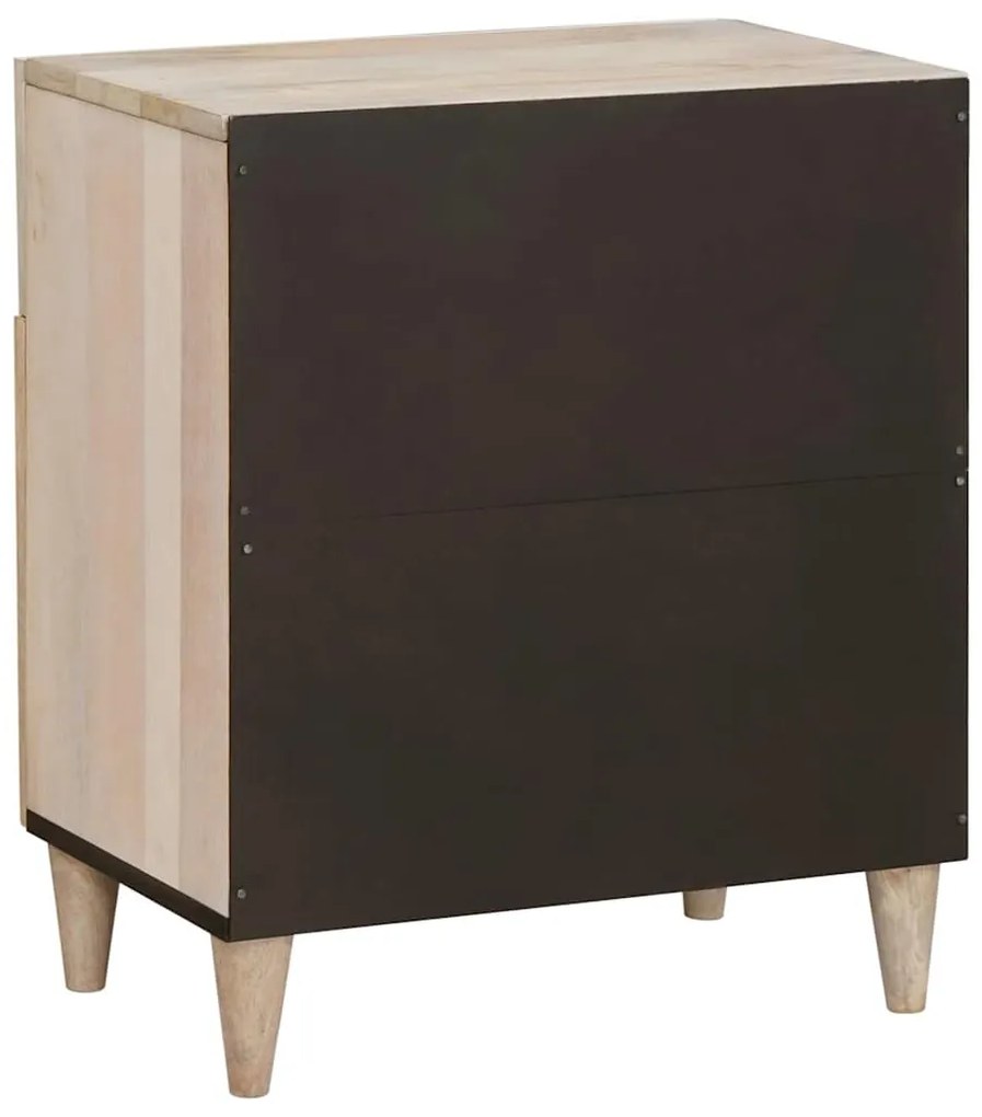 vidaXL Κομοδίνο με συρτάρι Μπεζ 50 x 33 x 60 εκ Μασίφ ξύλο μάνγκο