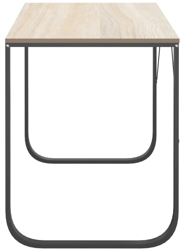 vidaXL Γραφείο Υπολογιστή Μαύρο/Δρυς 110 x 60 x 73 εκ. από Μοριοσανίδα