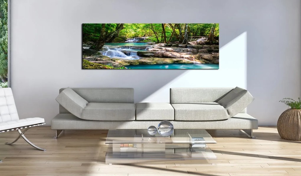 Πίνακας - Nature: Forest Waterfall 120x40