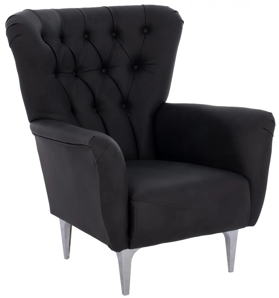 ΠΟΛΥΘΡΟΝΑ ΜΠΕΡΖΕΡΑ Τ. CHESTERFIELD ΣΕ ΧΡΩΜΑ ΜΑΥΡΟ 87x88x100 εκ. 87x88x100 εκ.
