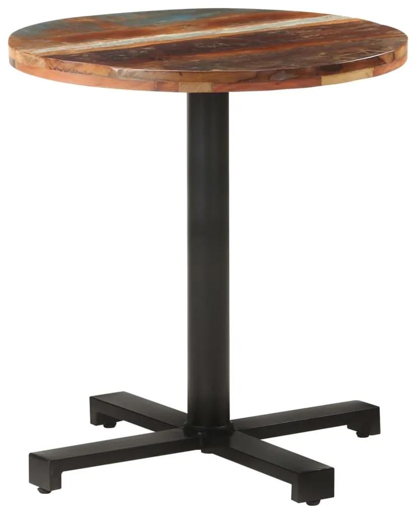 Τραπέζι Bistro Στρογγυλό Ø70 x 75 εκ. Μασίφ Ανακυκλωμένο Ξύλο - Καφέ