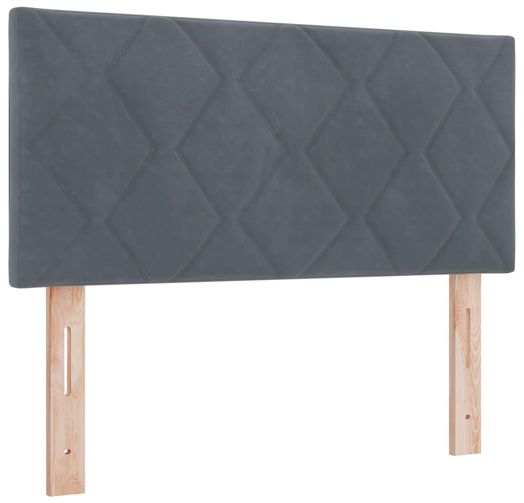 vidaXL Κρεβάτι Box Spring με Στρώμα Σκούρο Γκρι 90x190 εκ Βελούδο