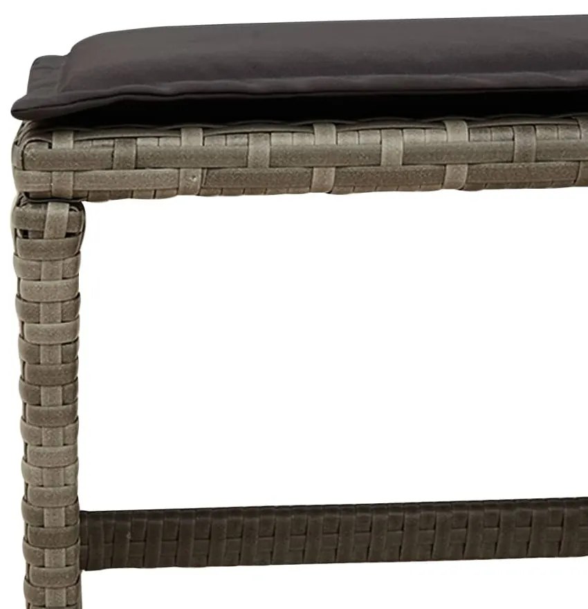 vidaXL Σετ Τραπεζαρίας Κήπου 11 Τεμαχίων Γκρι Συνθ. Ρατάν με Μαξιλάρια