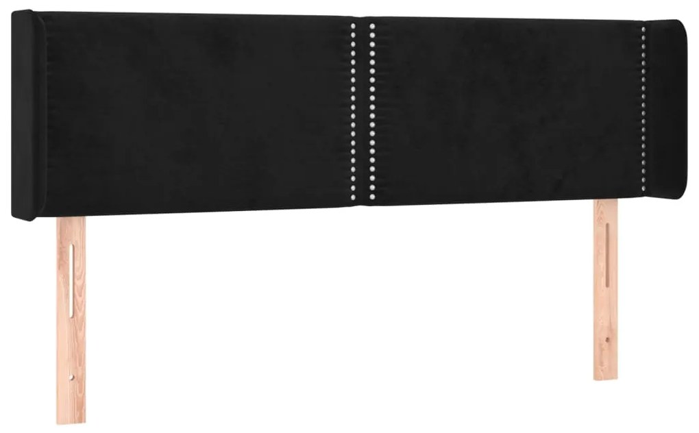 vidaXL Κεφαλάρι Κρεβατιού LED Μαύρο 147x16x78/88 εκ. Βελούδινο