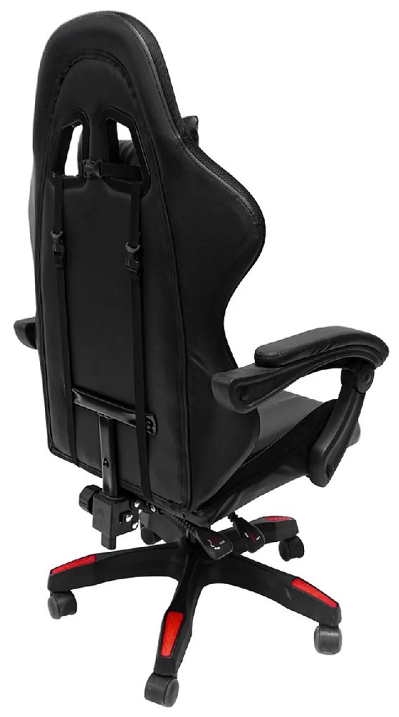 ΠΟΛΥΘΡΟΝΑ GAMING DARREN HM1203.01 ΜΑΥΡΟ-ΚΟΚΚΙΝΟ PVC &amp; NYLON 51x49x125Υεκ.