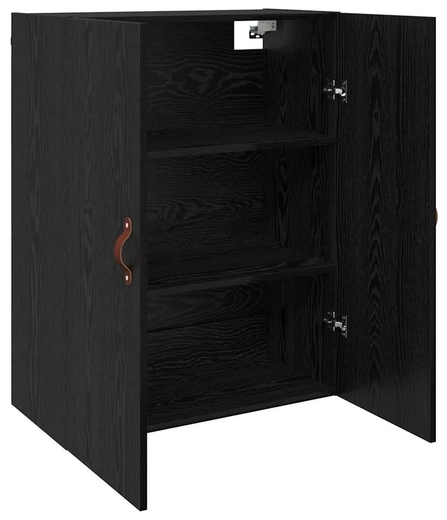 vidaXL Τοίχου Ντουλάπα Επιτοίχιο 2 pcs Μαύρη Οξυά 69,5 x 34 x 90 εκ.