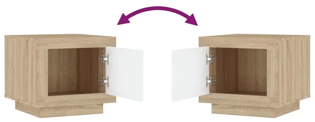 vidaXL Τραπεζάκι Σαλονιού Λευκό & Sonoma Δρυς 51x50x45 εκ. Επεξ. Ξύλο