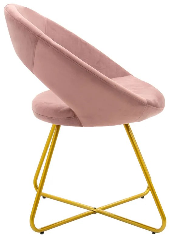 Καρέκλα Valentina pakoworld βελούδο σάπιο μήλο-χρυσό πόδι - Βελούδο - 127-000134