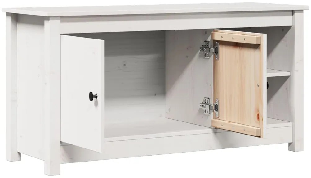 vidaXL Έπιπλο Τηλεόρασης Λευκό 103x36,5x52 εκ. από Μασίφ Ξύλο Πεύκου