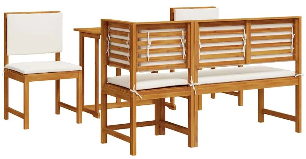 vidaXL Σετ Μπιστρό Κήπου 4 pcs Καφέ Μασίφ ξύλο ακακίας