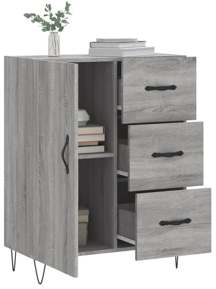vidaXL Ντουλάπι Γκρι Sonoma 69,5 x 34 x 90 εκ. από Επεξεργασμένο Ξύλο