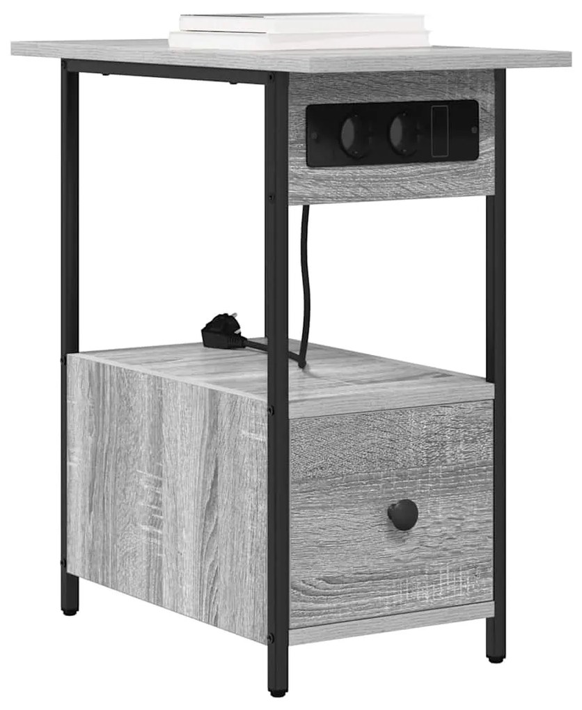 vidaXL Κομοδίνο Γκρι sonoma 60 x 30 x 61 εκ Επεξεργασμένο ξύλο