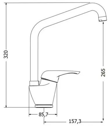 Μπαταρία κουζίνας Modea Elit II ψηλή
