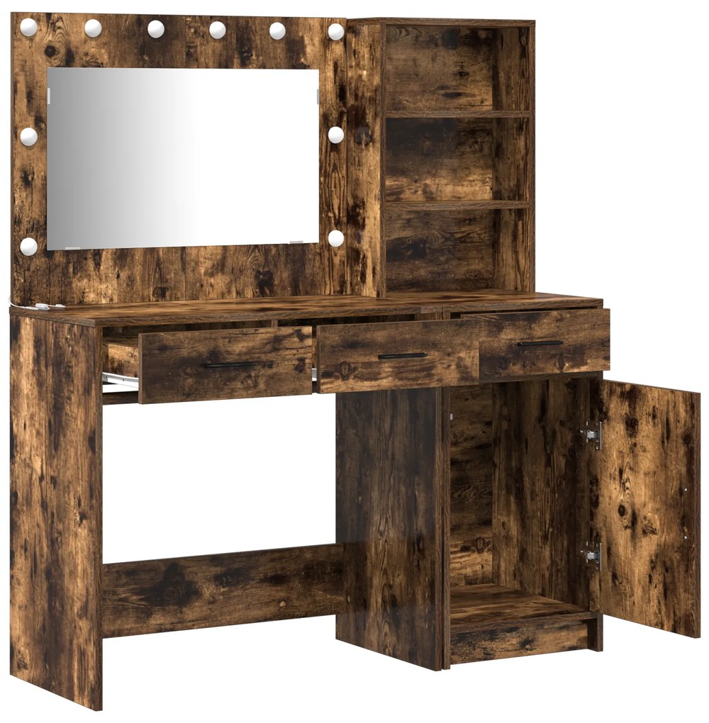 vidaXL Τραπέζι περιποίησης με συρτάρι 2 pcs Καφέ 78.5 x 41 x 135 εκ