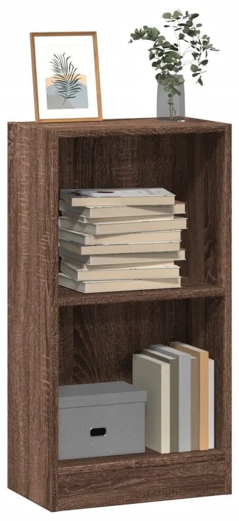 Βιβλιοθήκη Καφέ Δρυς 40x24x76 εκ. από Επεξεργασμένο Ξύλο