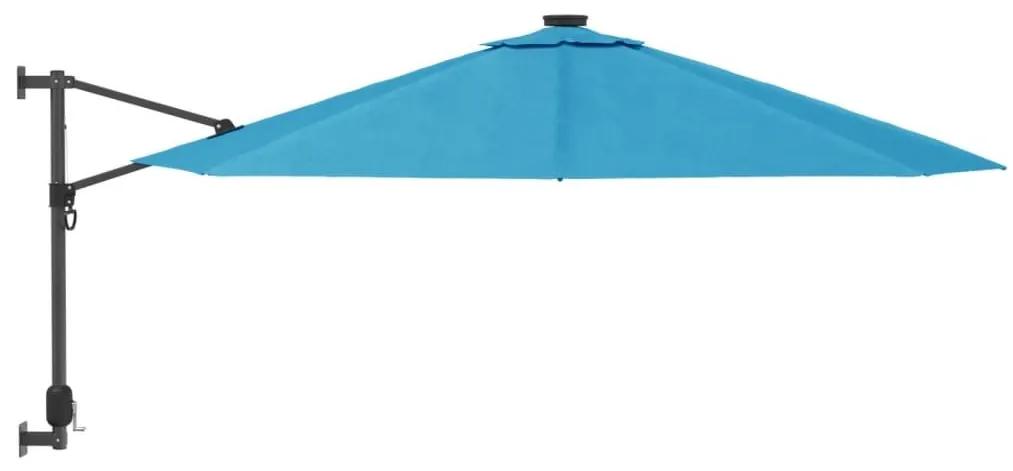 Ομπρέλα Επιτοίχια με LED Θαλασσί 290 εκ. - Μπλε
