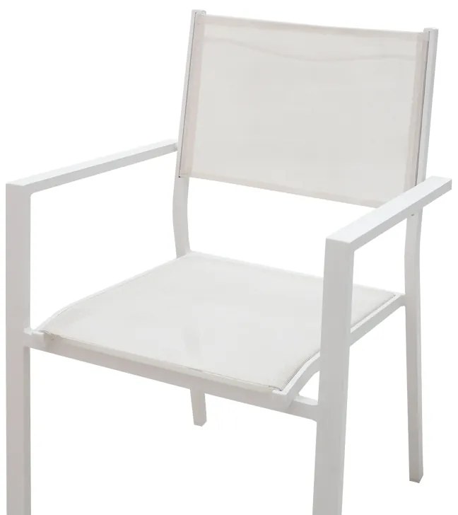 Τραπεζαρία Zacreta-Kliton σετ 5τεμ pakoworld αλουμίνιο σε λευκή απόχρωση 80x80x74εκ