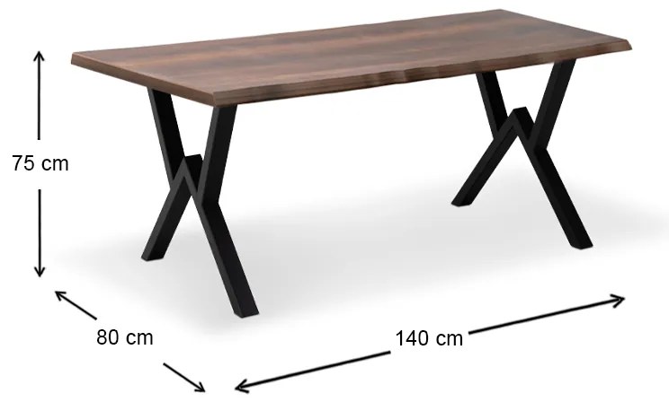 Τραπέζι Walter Megapap Mdf - μεταλλικό χρώμα καρυδί 140x80x75εκ.