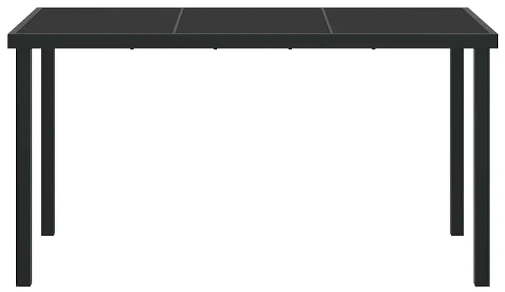 vidaXL Τραπέζι Κήπου Μαύρο 140 x 80 x 73 εκ Μασίφ ξύλο teak