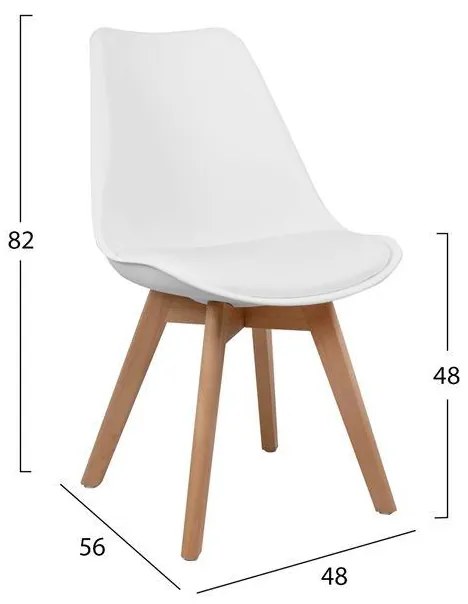 Σετ τραπεζαρίας C10601 5τμχ. με Τραπέζι Minimal 80x80x74εκ. σε Μαύρο & Καρέκλες VEGAS σε Λευκό