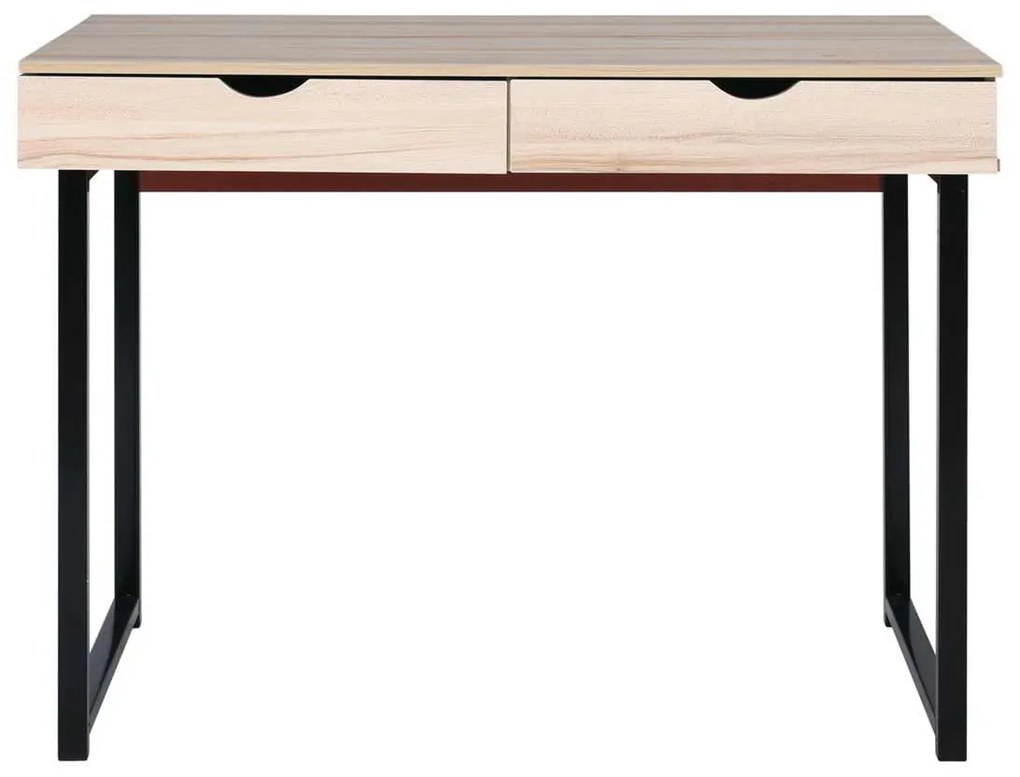 Η/Υ (2-συρτ) ΓΡΑΦΕΙΟ 100x48x75cm Μεταλ.Μαύρο/Maple