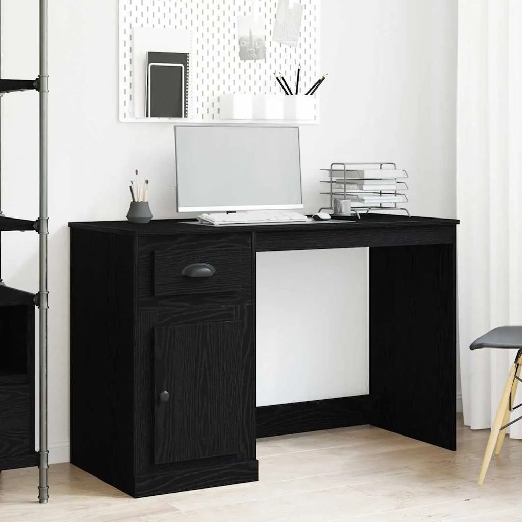 vidaXL Γραφείο Μαύρη δρυς 50 x 115 x 75 εκ. Επεξεργασμένο ξύλο