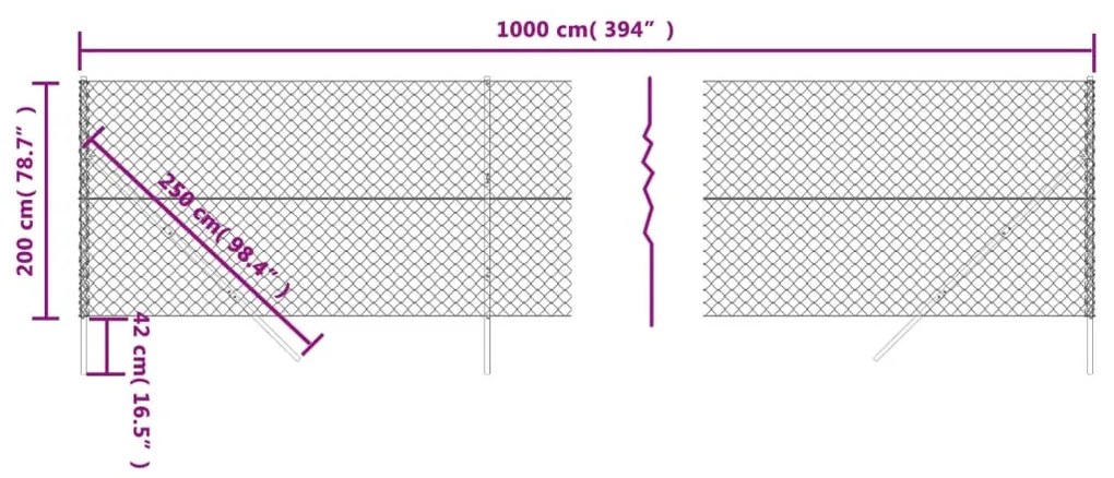 vidaXL Συρματόπλεγμα Περίφραξης Πράσινο 2 x 10 μ.