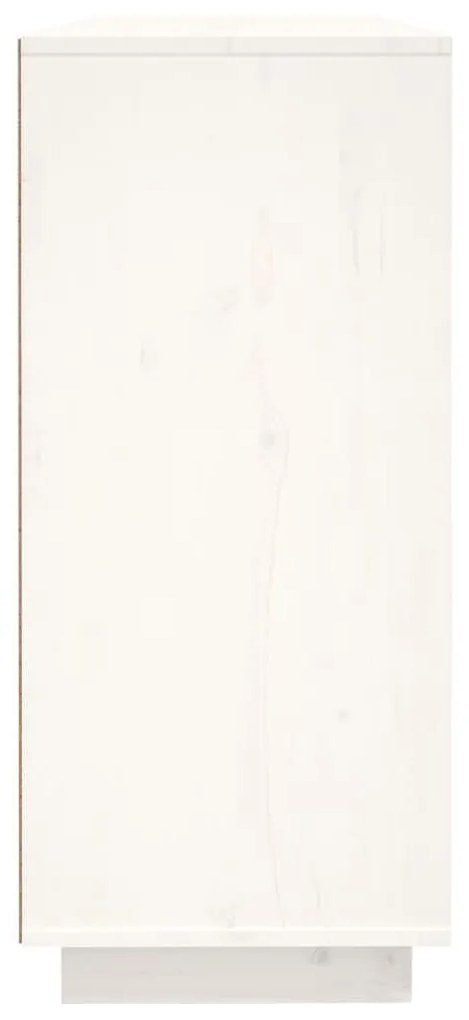 Μπουφές Λευκός 120 x 35 x 80 εκ. από Μασίφ Ξύλο Πεύκου - Λευκό