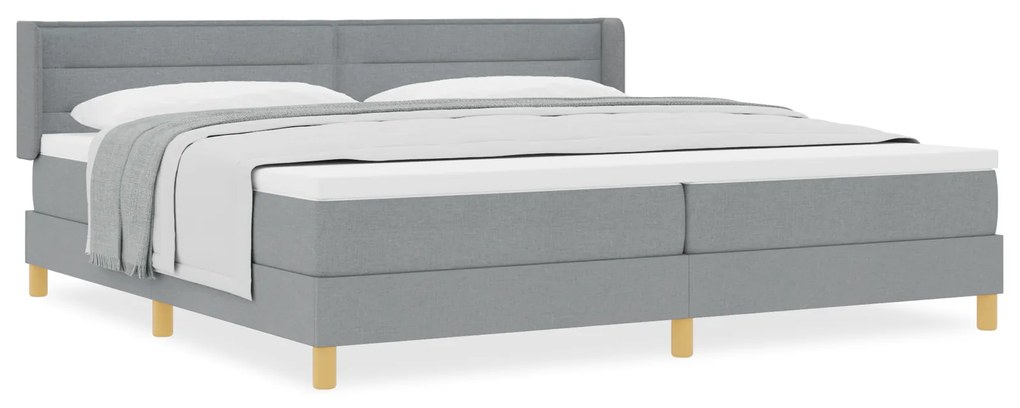 vidaXL Κρεβάτι με Στρώμα σε Ανοιχτό Γκρι - 200 x 200 cm, Ύφασμα.
