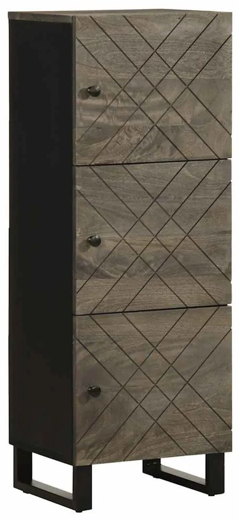 Ντουλάπι Μαύρο 40 x 33 x 110 εκ. από Μασίφ Ξύλο Μάνγκο