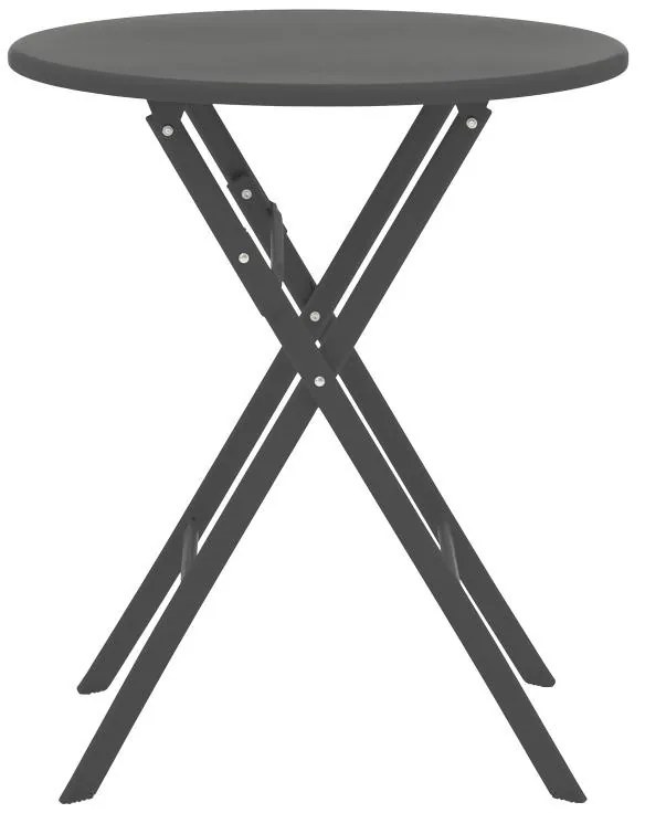 Σετ κήπου Τραπεζαρία Albero-Lindaria πτυσσόμενη σετ 3τεμ μέταλλο σε ανθρακί απόχρωση 60x60x70 εκ.