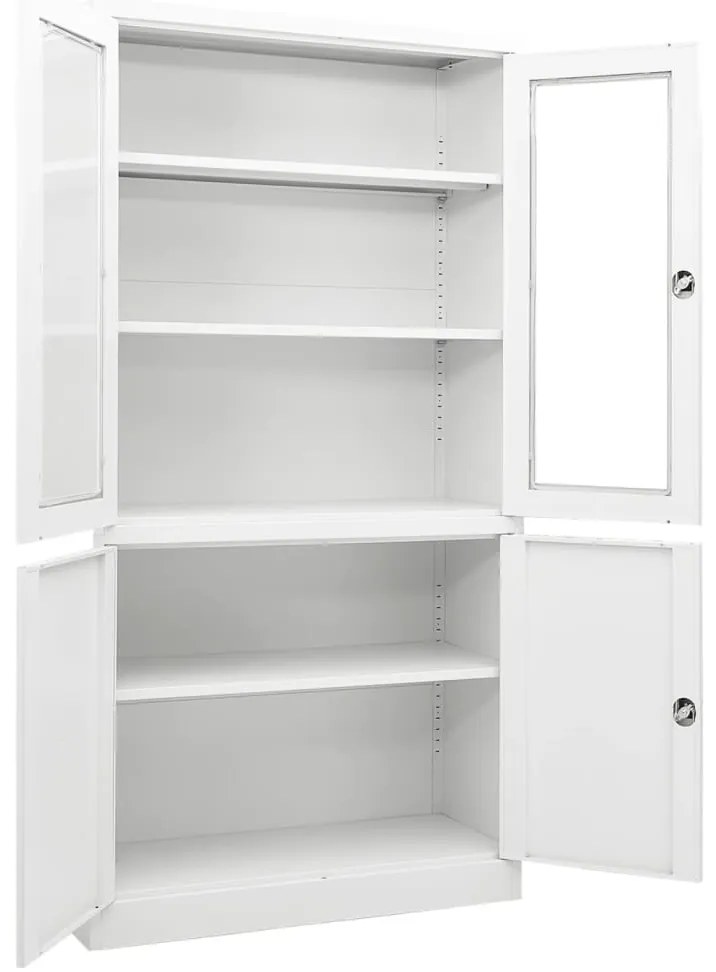 vidaXL Ντουλάπα Γραφείου 90 x 40 x 180 εκ. Λευκή Ατσάλινη