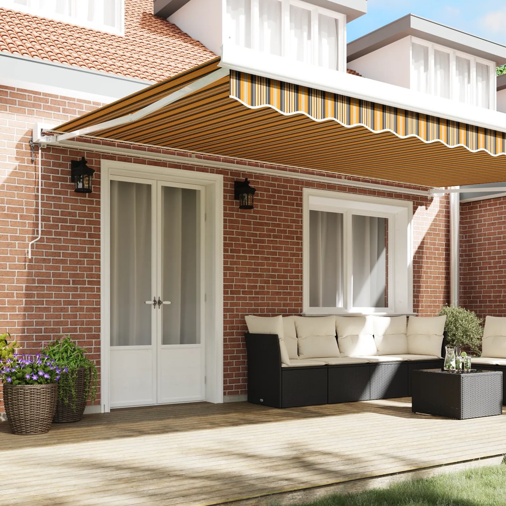 vidaXL Αυτόματη Ανακλινόμενη Τέντα Ριγέ 500x300 cm
