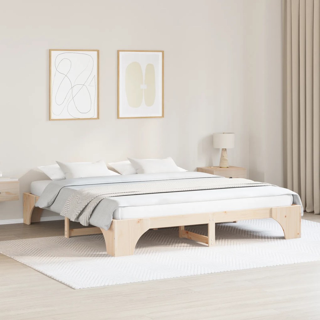vidaXL Κρεβάτι 180x200cm από Μασίφ Ξύλο Πεύκου