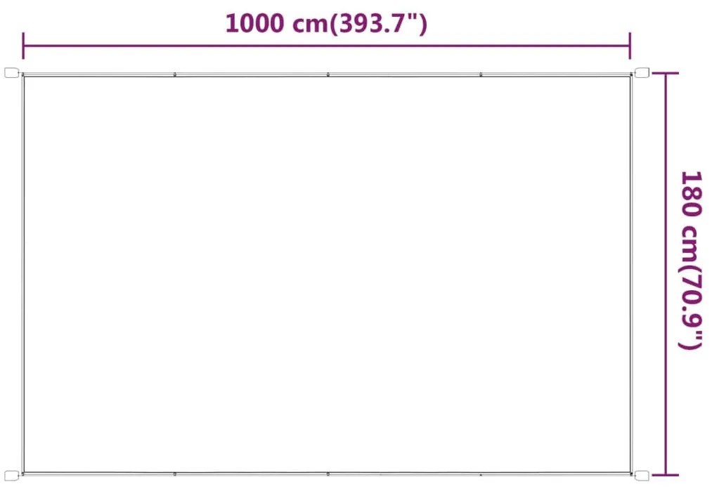 Τέντα Κάθετη Λευκή 180 x 1000 εκ. από Ύφασμα Oxford - Λευκό