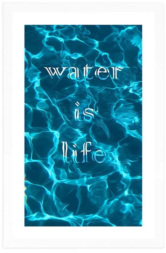 Αφίσα με παρπαστού και αφιέρωση- Το νερό είναι ζωή - 60x90 black