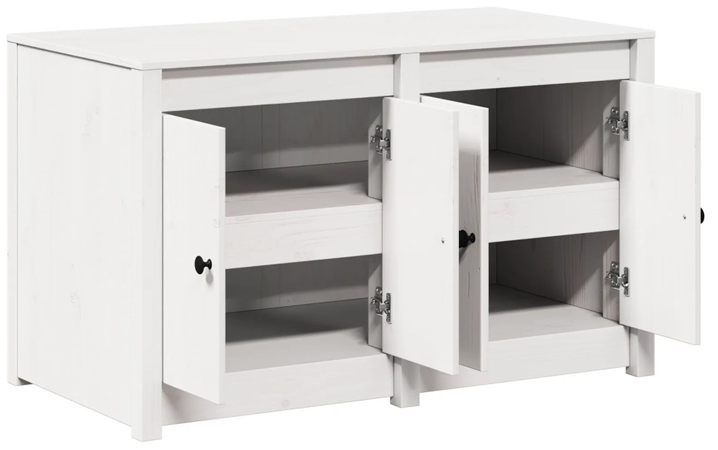 vidaXL Ντουλάπι Εξωτερικής Κουζίνας Λευκό 106x55x64 εκ. Μασίφ Ξύλο Πεύκου