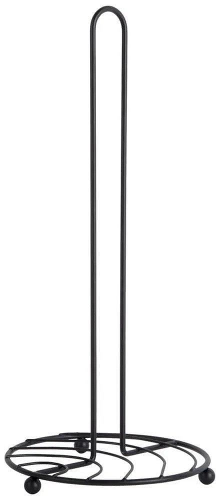 Βάση Ρολού Κουζίνας PT4057BK Φ15x34cm Black Present Time Metal