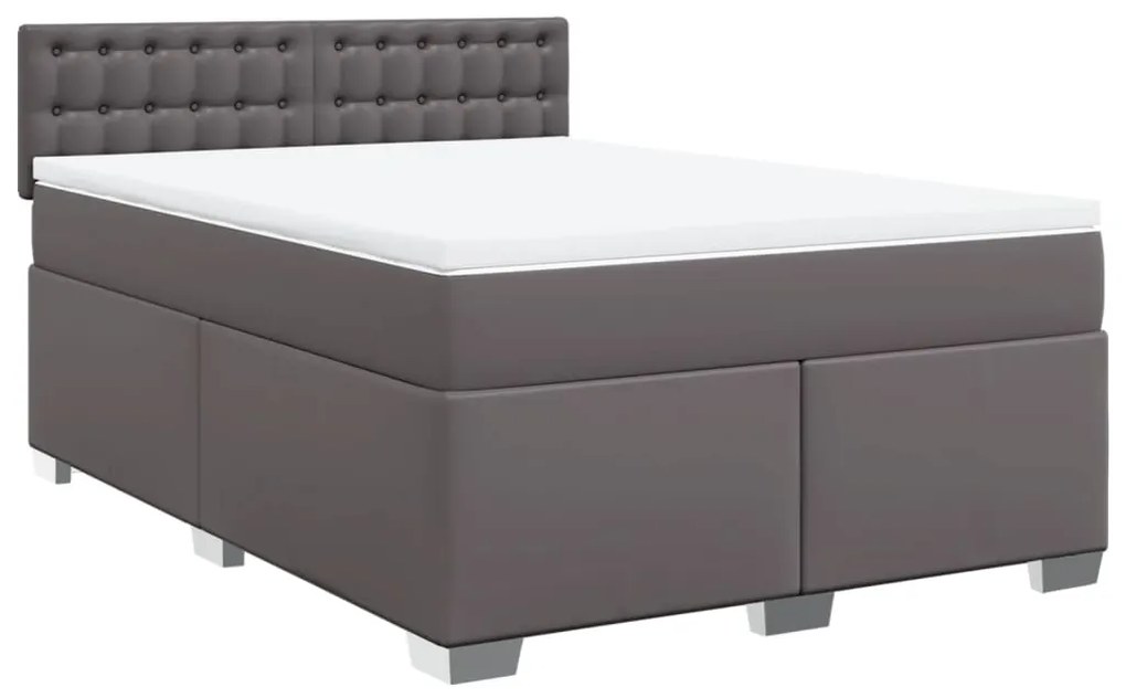 ΚΡΕΒΑΤΙ BOXSPRING ΜΕ ΣΤΡΩΜΑ ΓΚΡΙ 160X200ΕΚ. ΑΠΟ ΣΥΝΘΕΤΙΚΟ ΔΕΡΜΑ 3286130