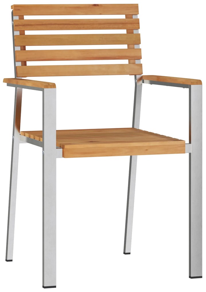 vidaXL Καρέκλες Κήπου  Στοιβαζόμενες 6 τμχ 54.5x56x89 εκ Μασίφ Ξύλο Teak