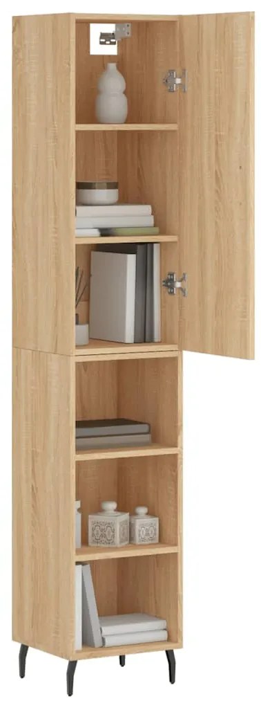 vidaXL Μπουφές Sonoma δρυς 34,5 x 34 x 180 εκ. από Επεξεργασμένο Ξύλο