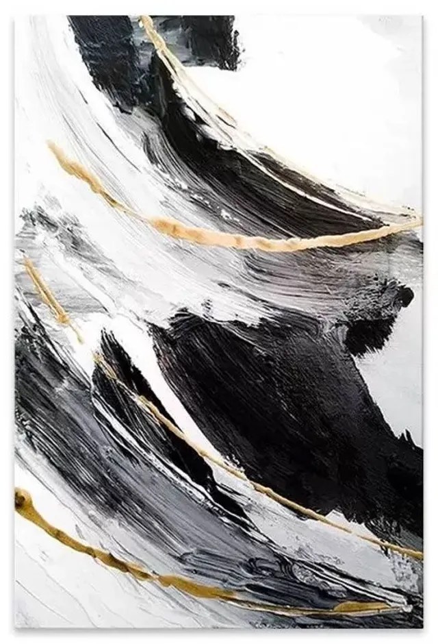 Πίνακας Σε Καμβά Golden And Silver Reflections 127985 Ψηφιακής Εκτύπωσης 50x75x3cm Megapap Κάθετοι Canvas