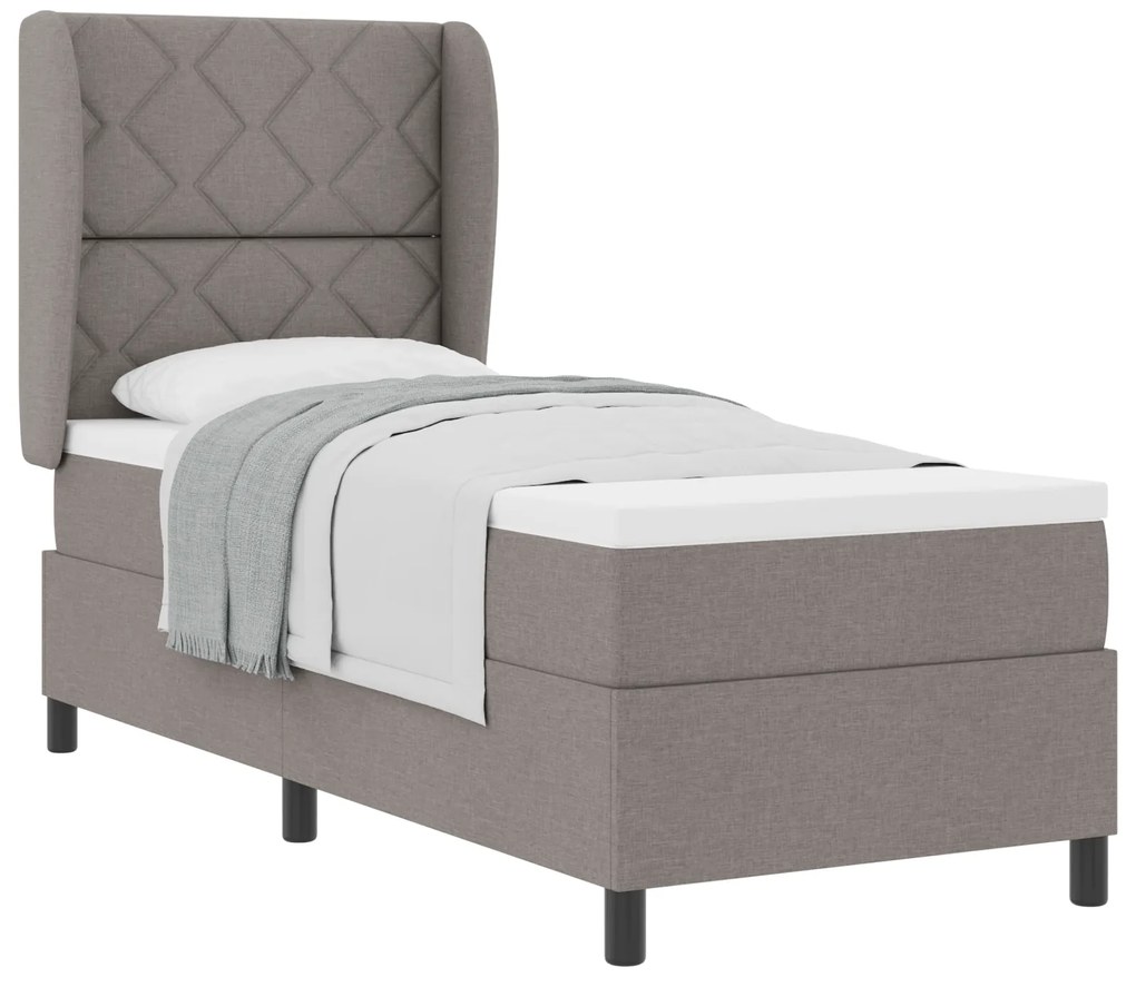 vidaXL κρεβάτι box spring με στρώμα σε ταμπά 80x200 εκ. ύφασμα