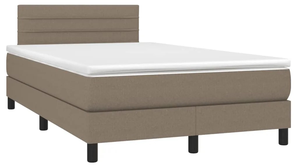 vidaXL Κρεβάτι Boxspring με Στρώμα Taupe 120x190 εκ. Υφασμάτινο