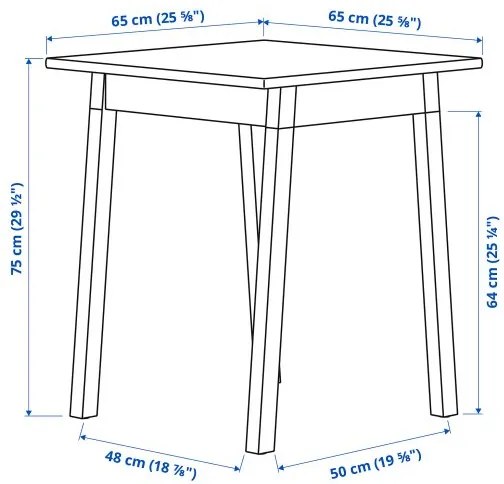 PINNTORP τραπέζι, 65x65 cm 505.294.66