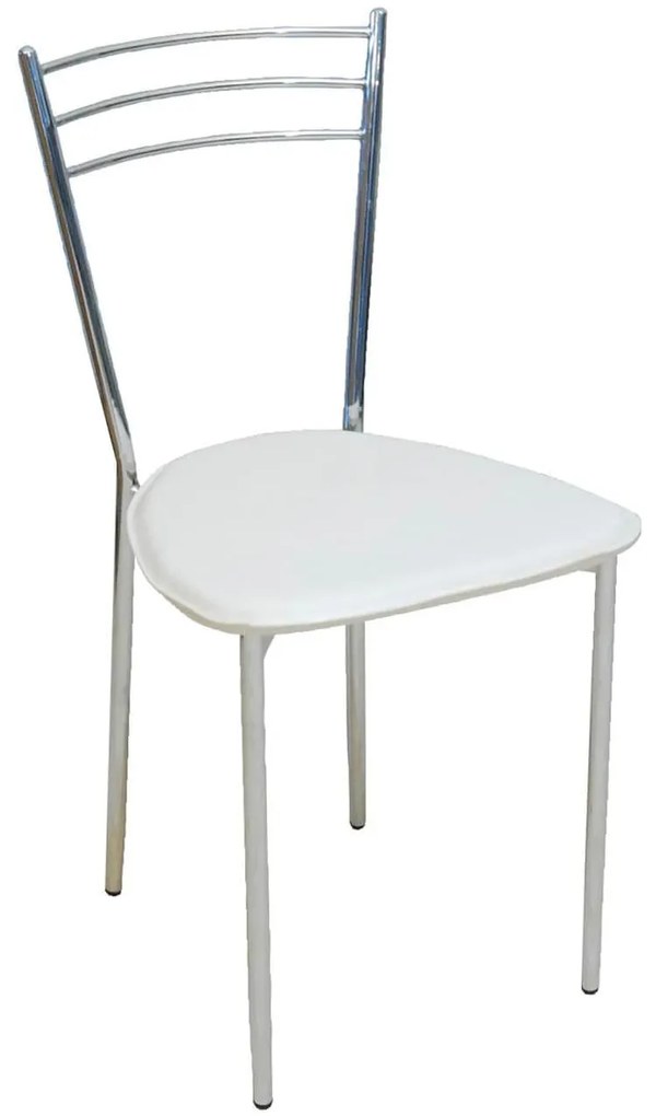 Καρέκλα Valetta Ecru ΕΜ936,1 40X41X81 cm Σετ 6τμχ Metal, Technoderma