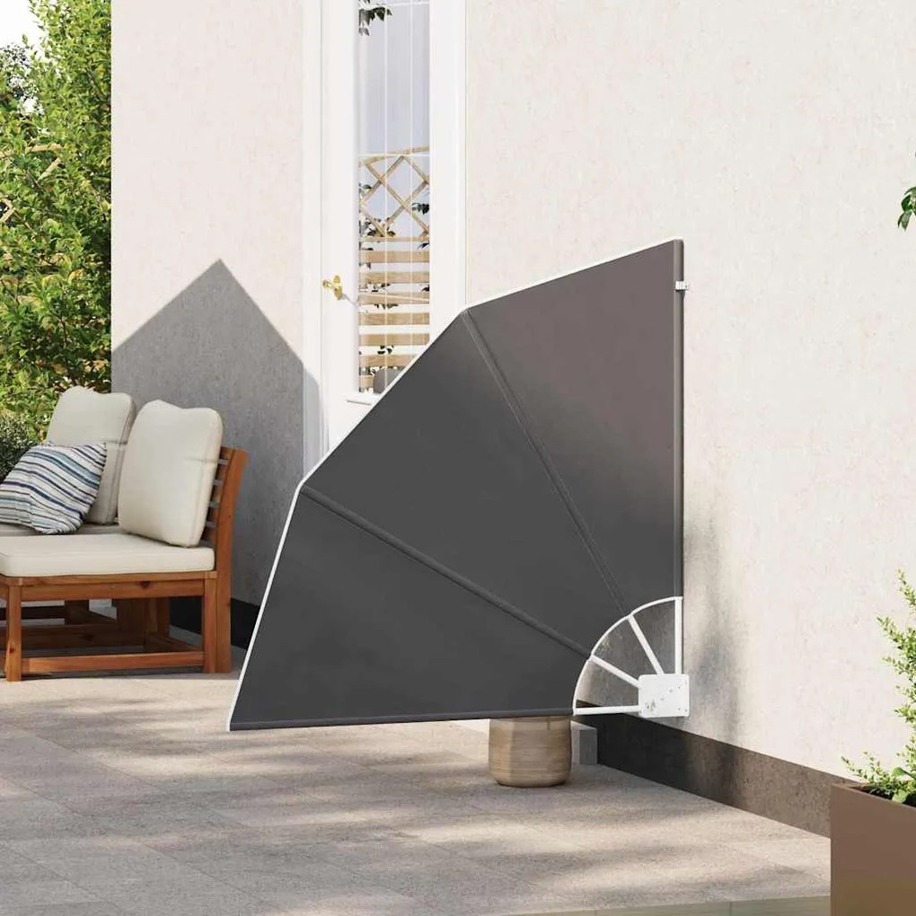 vidaXL Αδιάφανο σκίαστρο μπαλκονιού Μαύρο 115 x 115 εκ ύφασμα