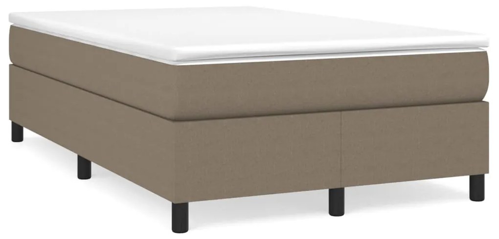 vidaXL Κρεβάτι Boxspring με Στρώμα Taupe 120x200 εκ. Υφασμάτινο