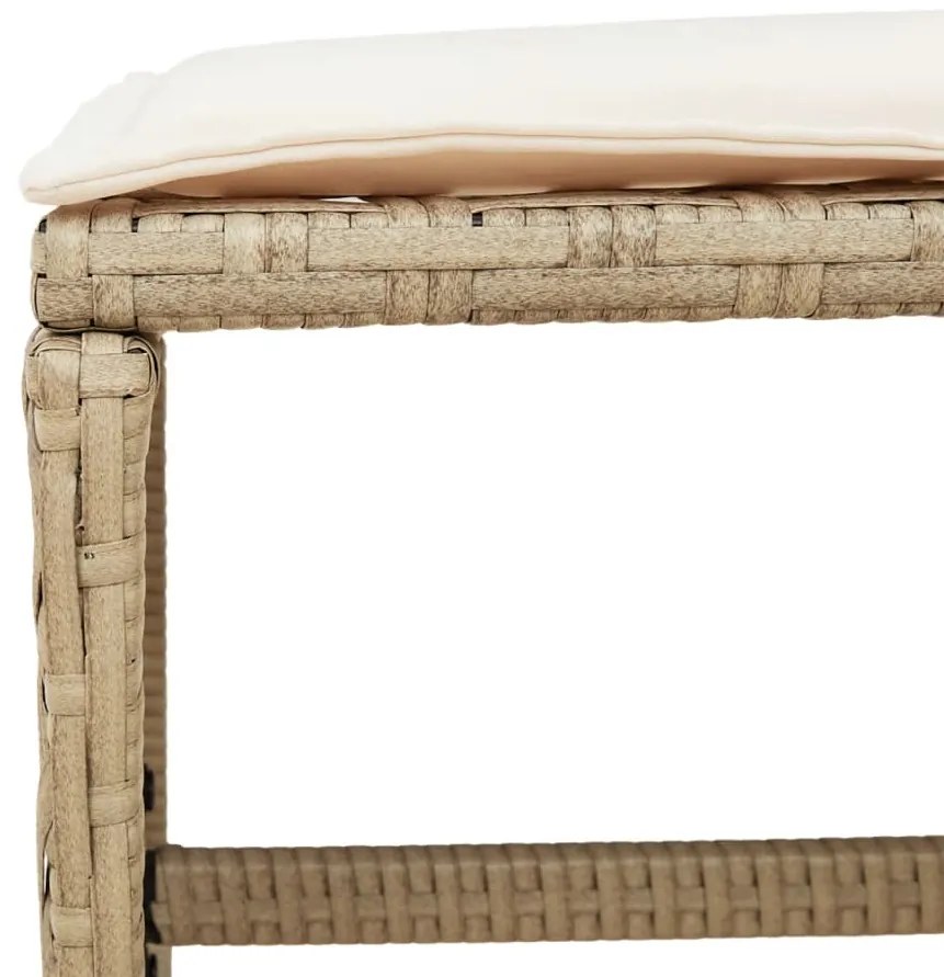 vidaXL Σετ Τραπεζαρίας Κήπου 11 τεμ. Μπεζ Συνθετικό Ρατάν με Μαξιλάρια